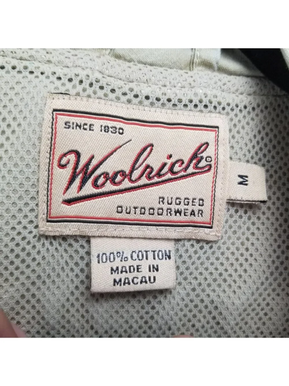 Woolrich Jacket Mens Medium Tan 100% Cotton Fishing Gorpcore Vest